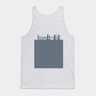 World Showcase Famous Monuments Blue Tank Top